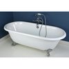 Aqua Eden Clawfoot Bathtubs, 60 L, 30.5 W, White/Polished Chrome, Cast Iron VCTND603017NB1